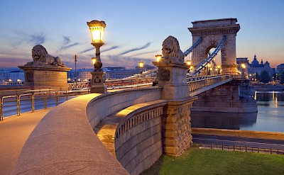 Chain Bridge in Budapest, Hungary. 