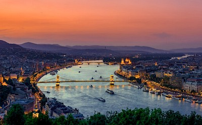 The great Danube River in Budapest, Hungary.