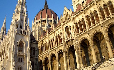 The great Gothic Parliament Building in Budapest, Hungary.