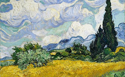"Wheat Field with Cypresses," 1889 by Vincent van Gogh