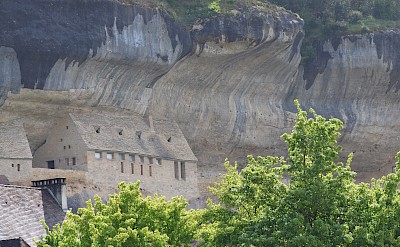 Cliffside homes on the Dordogne Hiking/Walking Tour in France