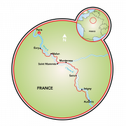 Burgundy - Paris to Auxerre Map