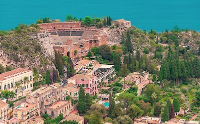 Taormina as seen from Saracen Castle. CC:Solomonn Levi