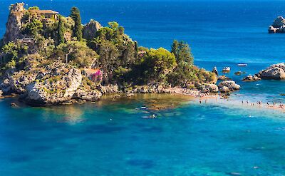 Isola Bella, a small island near Taormina, Sicily, Italy. CC:Solomonn Levi