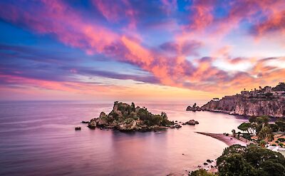 Isola Bella, a small island off Taormina, Sicily, Italy. CC:Solomonn Levi
