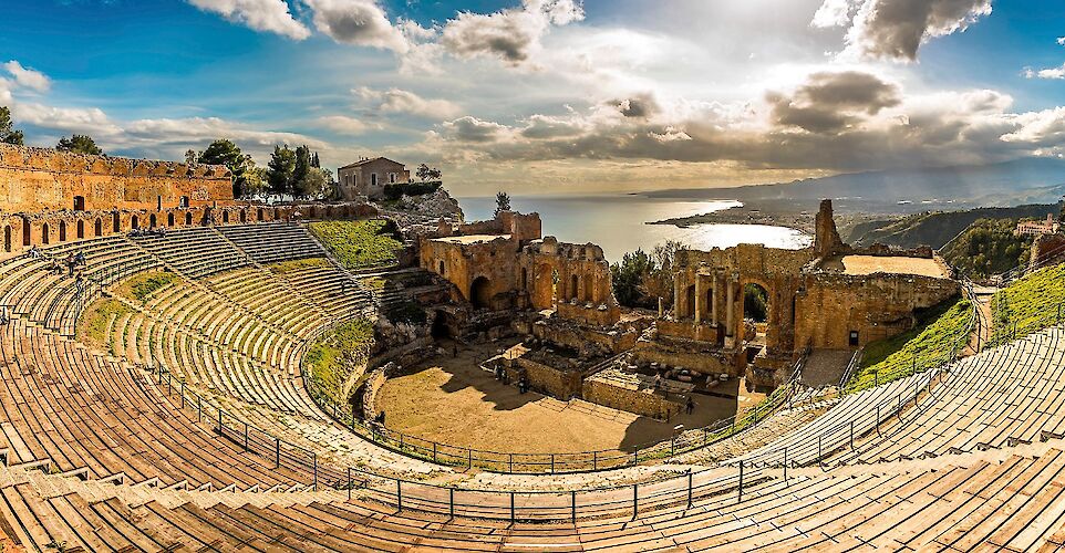 Greco-Roman Theatre in Taormina, Sicily, Italy. CC:Solomonn Levi