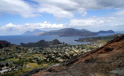 The Aeolian Islands: standing on Vulcano, in the middle is Lipari, Salina at the left, Panarea at the right. CC:Giovanni