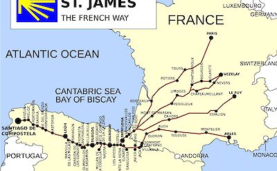 Map of The Way of St. James - the French Way. CC:Vivaelcelta