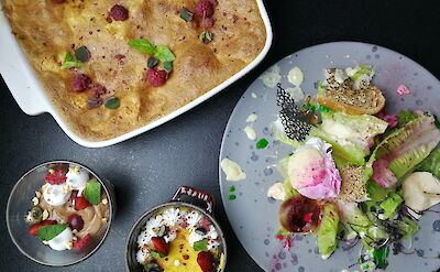 Decorated salads and desserts. Alex Rozn@Unsplash