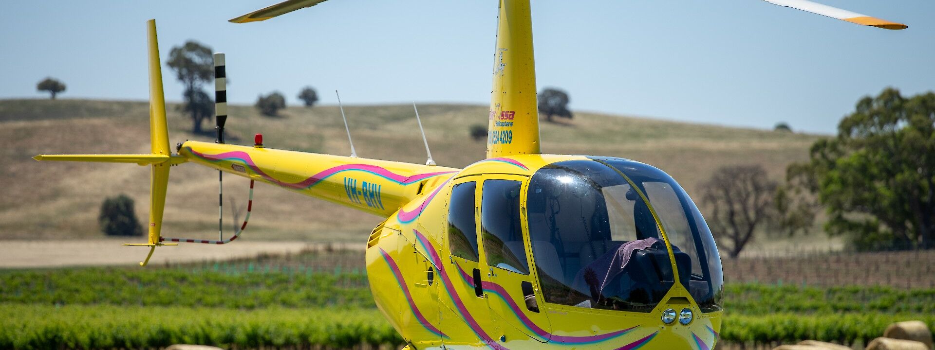 Waiting for take off, Barossa Valley, Australia. CC:Barossa Helicopters