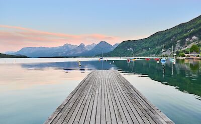 St. Gilgen along Lake Wolfgang (German: Wolfgangsee) in Austria. Flickr:Naval S