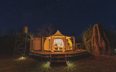 Lotus Belle tent at night, Darwin, Australia. CC:Top End Safari Camp