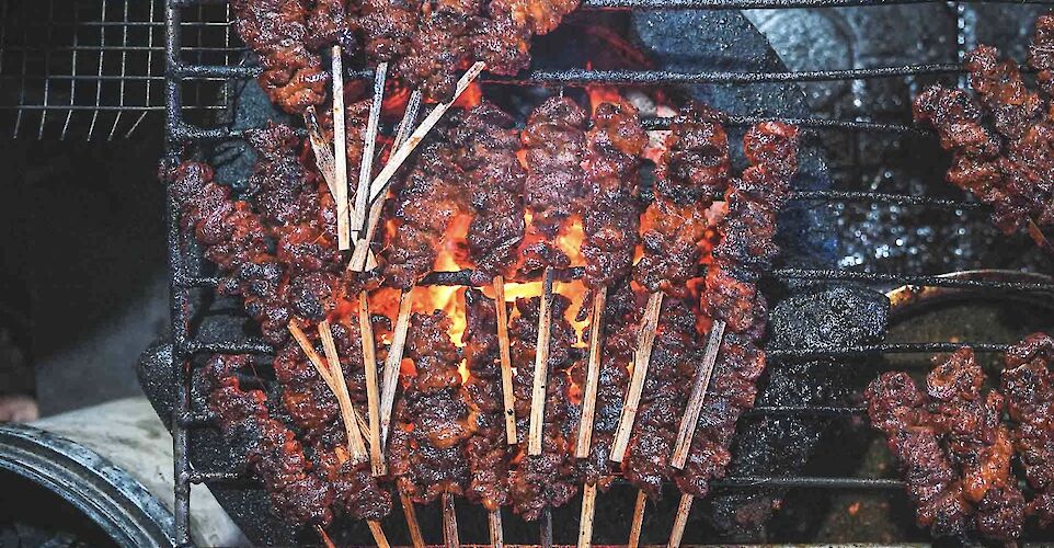 Barbecue beef skewers, Siem Reap, Cambodia. CC: Lost Plate