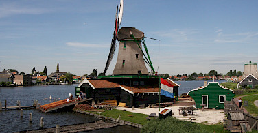 Working windmill at the Zaanse Schans, also home of the great Open Air Museum in Zaandam, North Holland. Flickr:Peter Visser