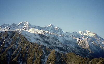 Mount Tasman and Mount Cook from Helicopter, New Zealand. Flickr:David Wipf