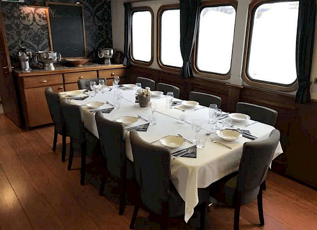Restaurant on The Princesse Royal (Formerly the Magnifique) | Bike & Boat Tours