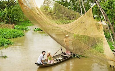 Fishing nets along the Mekong Delta, Vietnam. Unsplash:Getty Images