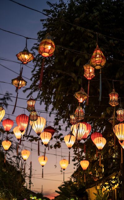 Lanterns in the streets, Hoi An, Vietnam. Unsplash:Kyle Thacker