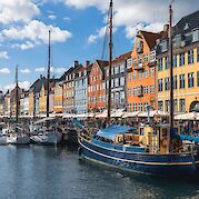 Denmark and Sweden’s Scenic Coastlines - Colorful harbor in Copenhagen, Denmark. Unsplash:Peter Lloyd 55.674255, 12.591019