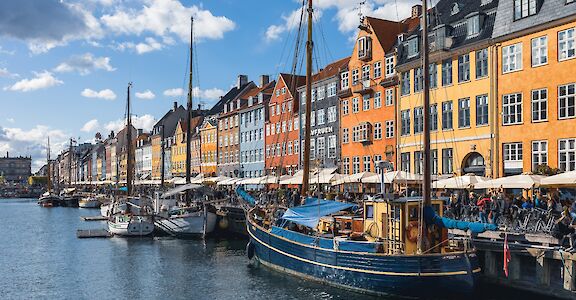 Colorful harbor in Copenhagen, Denmark. Unsplash:Peter Lloyd 55.674255, 12.591019