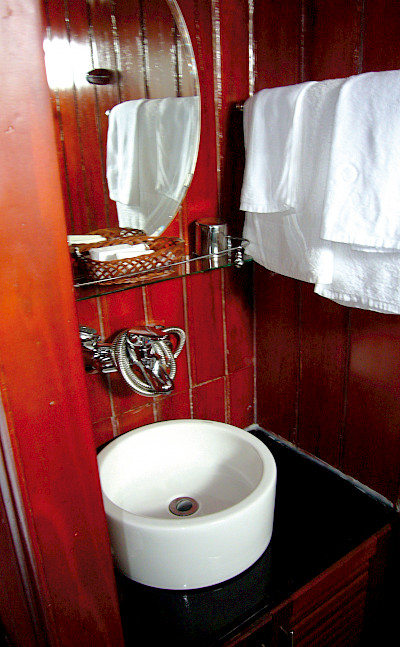 Cabin Bathroom - Vietnamese Junks | Bike & Boat Tours