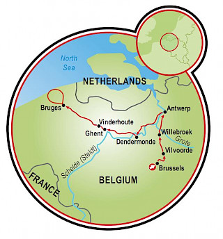 Bruselas a Brujas Map