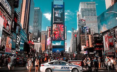 Times Square, New York City. Unsplash: Victorhe