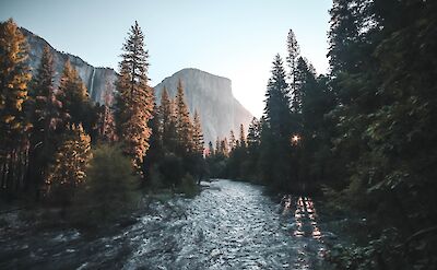 Flowing river at the Yosemite National Park, California, USA. Unsplash: Jeremy Bishop