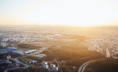 Vilnius from above, Lithuania. Unsplash: Gabriele Stravinskaite