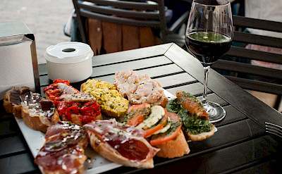 Tapas and wine are great local favorites in Spain! Flickr:Soilome Chaussure