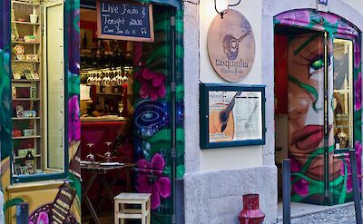 Bar advertising Fado Music, Mouraria, Lisbon, Portugal. Flickr: Pedro Dibeirosimoes