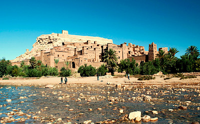 Old kasbah in the Sahara Desert (often used in movies). View of Aït Benhaddou in Morocco. Flickr:Alexander Cahlenstein 