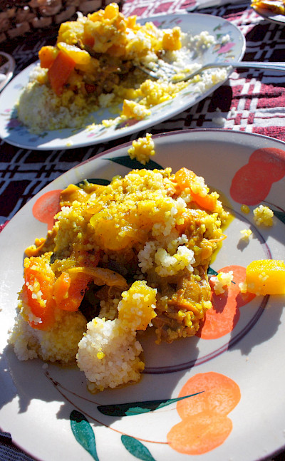 Chicken orange couscous in Ourika Valley, Morocco. Flickr:Evan Bench