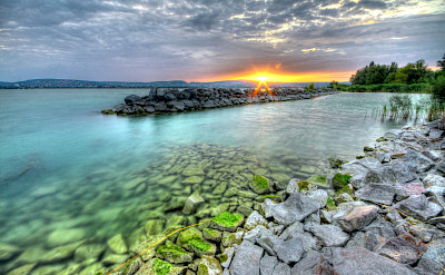 Sunset on Lake Balaton Hungary Bike Tour.