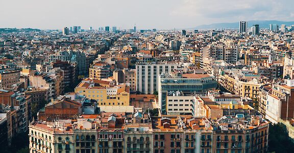 Urban Barcelona from Above, Barcelona, Spain. Unsplash: Erwan Hesry