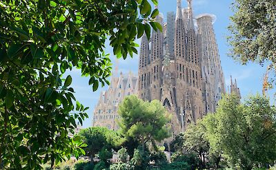 Sagrada Familia through foliage, Barcelona, Spain. Unsplash: Mohammad Edris Afzali