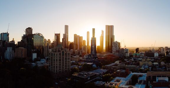 Melbourne Skyline at Dawn, Melbourne, Australia. Unsplash: Wolf Zimmermann