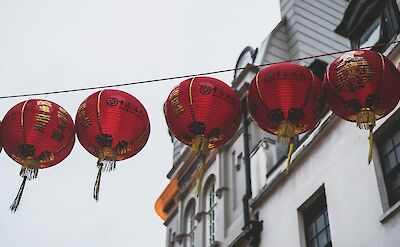 Lanterns in Chinatown, London. Unsplash: Paul Pastourmatzis