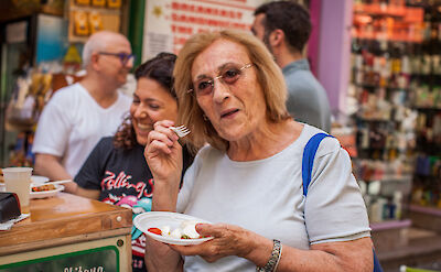 Sampling salads in Naples, Italy. CC: Eating Europe