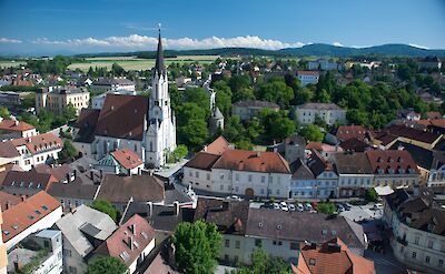 Melk as viewed from the Abbey in Lower Austria. Flickr:Kevin Jones