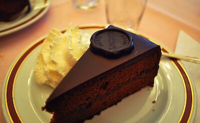 The famous Sacher Torte cake in Vienna, Austria. Flickr:Kelly Schott
