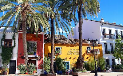 A palm-lined plaza in Marbella's Old Town. pixabay:freiheits