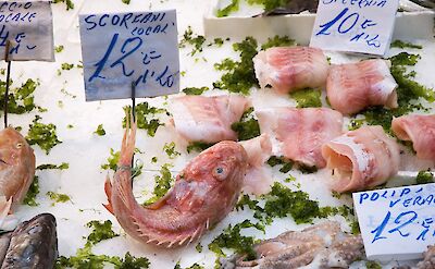 Fish stall, Pignasecca market, Naples, Italy. Flickr: Paula Smanandjillenoble