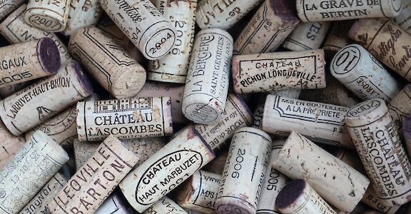 Wine corks, Bordeaux, France. Unsplash: Jean Luc Benazet