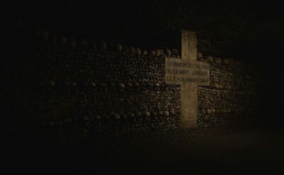 Catacombs of Paris, France. Unsplash: Liam McGarry