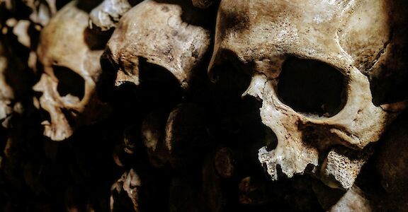 Catacombs of Paris, France. Unsplash: Yann Schaub