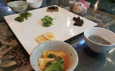 Making temple cuisine, Seoul, South Korea.