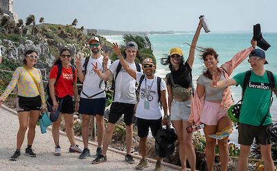 Tour group at the coast, Tulum, Mexico. CC:Mexico Kan Tours