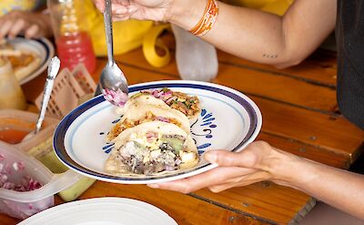 Trying local food, Tulum, Mexico. CC:Mexico Kan Tours