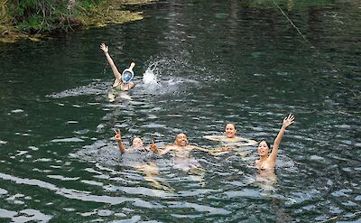 Waving from a cenote, Tulum, Mexico. CC:Mexico Kan Tours